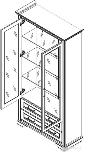 Шкаф-витрина BRW Stylius B169-REG2W2S с подсветкой (лиственница сибирская)