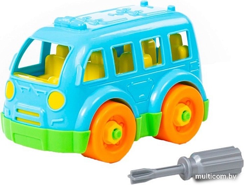 Конструктор Полесье 78995 Автобус малый (голубой)