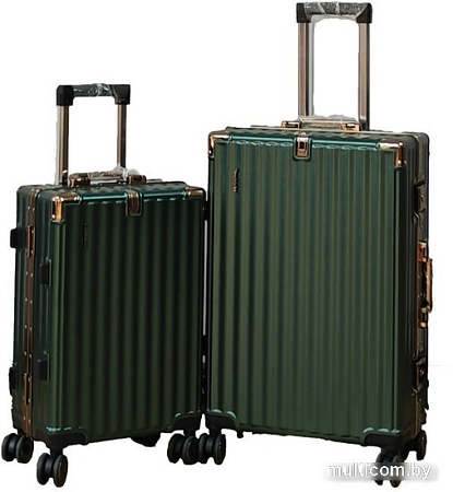 Чемодан DoubleW E087# (M, темно-зеленый)