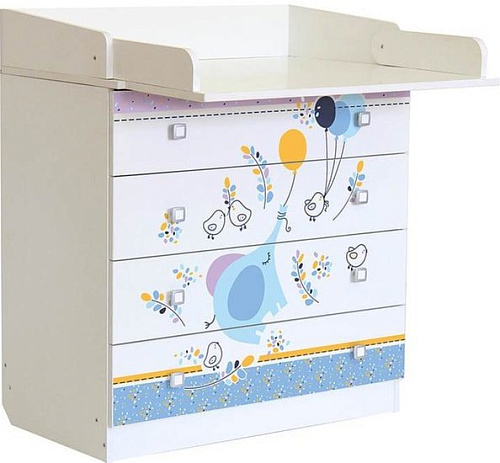 Детский комод Polini Kids Simple 1580 (слоник на шаре)