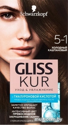 Крем-краска для волос Gliss Kur Уход и увлажнение 5-1 холодный каштановый