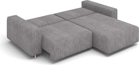Угловой диван Rivalli Уолтер ШП 1000 + оттоманка (Tango Pebble/полиалюминий)