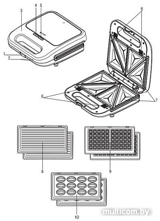 Многофункциональная сэндвичница Vitek VT-7148