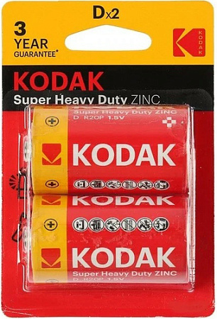 Батарейка Kodak Super Heavy Duty Zinc R20 2BL 2 шт