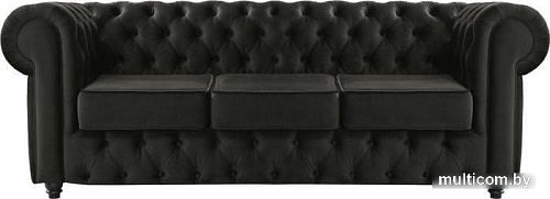 Диван Brioli Честерфилд трехместный (микровелюр, В17 темно-серый)