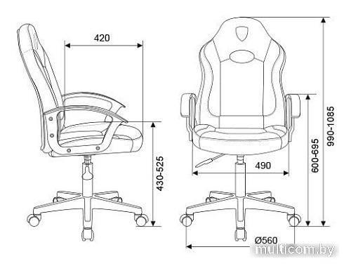Кресло Zombie 11LT (черный/синий)