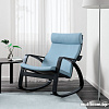 Кресло-качалка Ikea Поэнг (черно-коричневый/глосе белый) 092.817.03