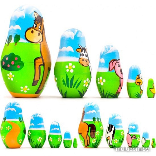 Развивающая игра Брестская Матрешка Животные фермы (набор 5 шт)