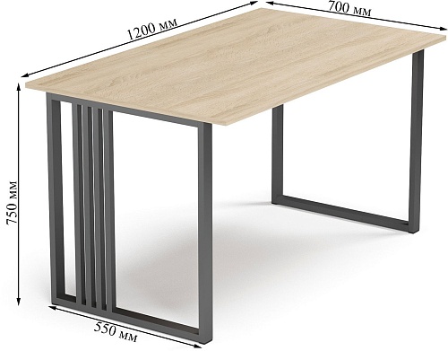 Стол Mio Tesoro Франко 120x70 (дуб сонома/черный)