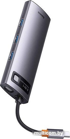 Док-станция Baseus Metal Gleam Series 7-in-1 Multifunctional Type-C HUB Docking Station Gray WKWG040013