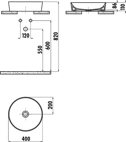 Умывальник Creavit Ultra 40 UL140-00CB00E-0000 (белый)