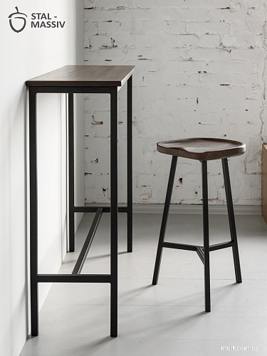 Табурет Stal-Massiv PopART-65 (дуб мореный/черный)