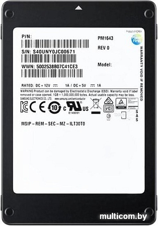 SSD Samsung PM1643 3.84TB MZILT3T8HALS