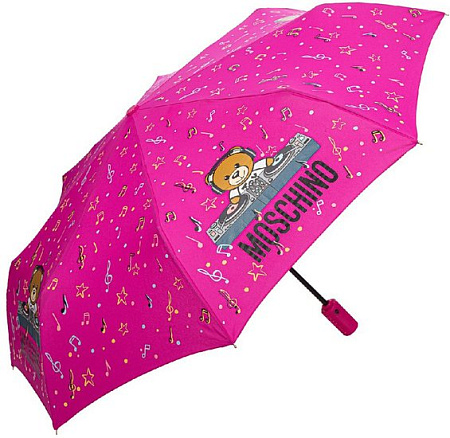Зонт Moschino DJ bear Bordeaux Fuxia