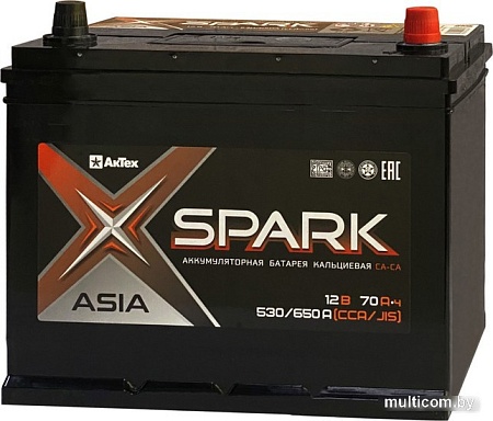 Автомобильный аккумулятор Spark Asia 530/650A EN/JIS R+ SPAA70-3-R (70 А·ч)