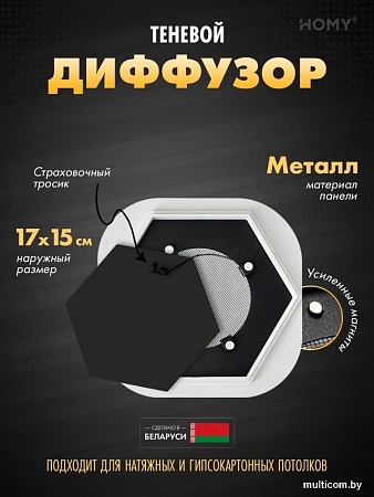 Вентиляционная решетка HOMY AIR гексагон AH100B 17x15 (черная)