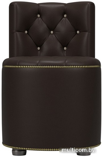 Пуфик Лига диванов Саваж (экокожа, коричневый/бежевый)