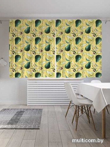 Комплект штор JoyArty Зеленый авокадо 1.45x1.8 м pox_66835_145x180 (2 шт)