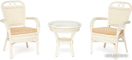 Набор садовой мебели TetChair Andrea (ротанг/белый)
