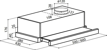 Кухонная вытяжка LEX Hubble G 2M 600 (черный)