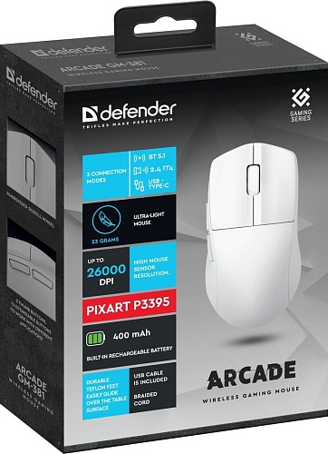 Игровая мышь Defender Arcade GM-381 (белый)