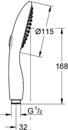 Душевая лейка Grohe Power&Soul 115 (хром) [27671000]