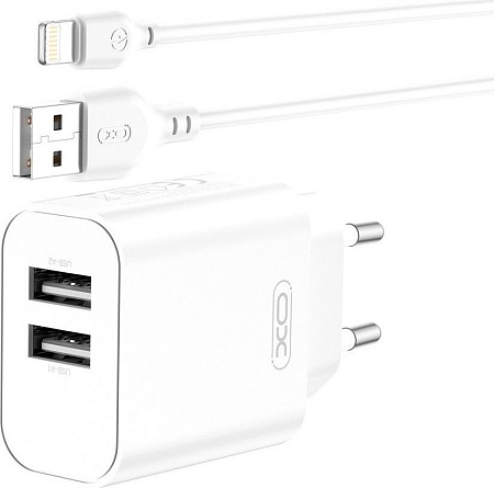 Сетевое зарядное XO CE34 Lightning (белый)