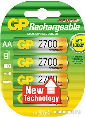 Аккумуляторы GP AA 2700mAh 4 шт. (270AAHC)