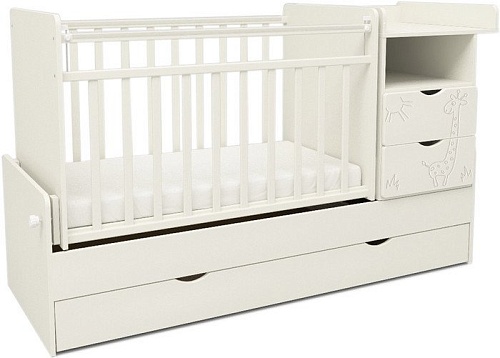 Детская кроватка СКВ-Компани СКВ-5 Жираф (белый) [550031]
