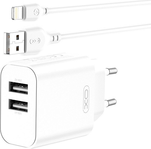 Сетевое зарядное XO CE34 Lightning (белый)