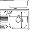 Кухонная мойка Mixline 536117 (правая, полированная, 0.8 мм)