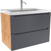 ЗОВ Тумба с умывальником Эридан 60 (графит мат/дуб)