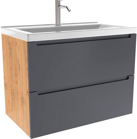 ЗОВ Тумба с умывальником Эридан 60 (графит мат/дуб)