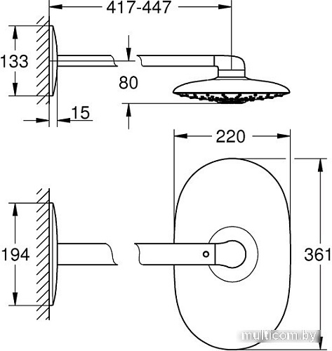 Верхний душ Grohe Rainshower 360 Duo [26254000]