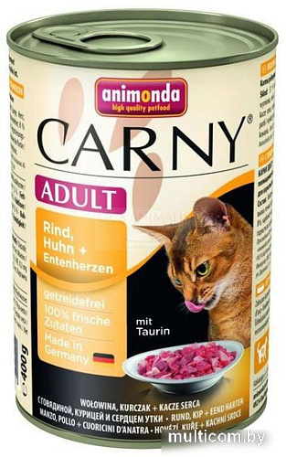 Корм для кошек Animonda Carny Adult с говядиной, курицей и сердцем утки 0.4 кг