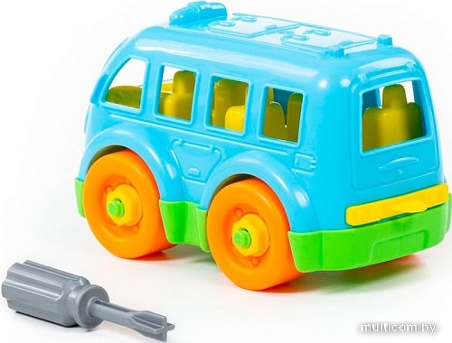 Конструктор Полесье 78995 Автобус малый (голубой)