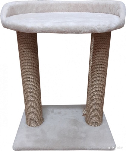 Когтеточка Bast С овальной полкой 55 (джут, бежевый)