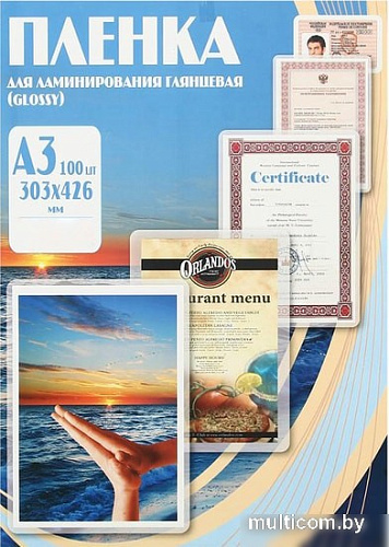 Пленка для ламинирования Office-Kit матовая A3 60 мкм 100 шт PLP303*426/60 m