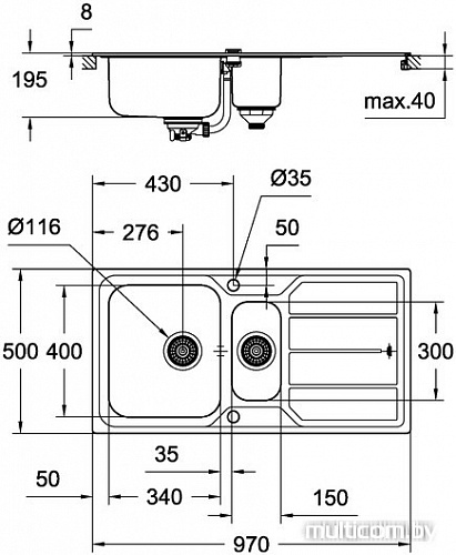 Кухонная мойка Grohe K500 31572SD0