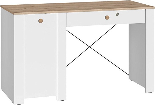 Стол Mobi Джастин 12.154 (белый PE шагрень/дуб белый Exclusive OW D4430)