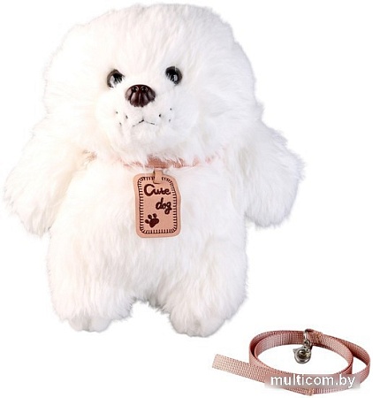 Классическая игрушка Sima-Land Щеночек с поводком 9878867 (белый)