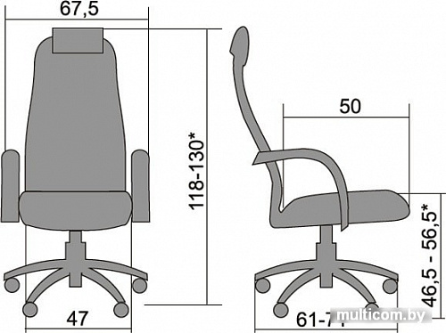 Кресло Metta BP-10 (пластиковые ролики, черный)