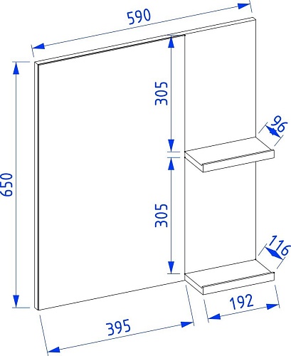 Lauter Зеркало Adri 59 (антрацит)