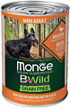 Консервированный корм для собак Monge BWild Grain Free Mini с уткой, тыквой и кабачками 400г
