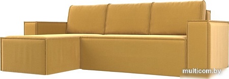 Угловой диван Mebelico Куба угловой 108652 (левый, БНП, микровельвет, желтый)