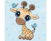 Алмазная мозаика Wizardi Детеныш жирафа 2WD2528