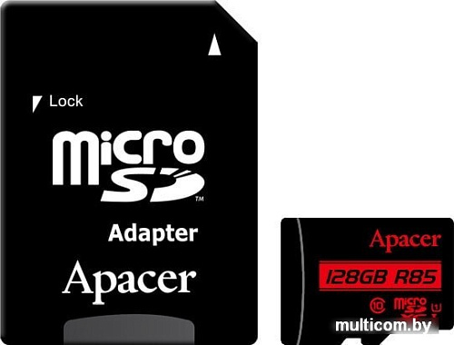 Карта памяти Apacer microSDXC AP128GMCSX10U5-R 128GB (с адаптером)