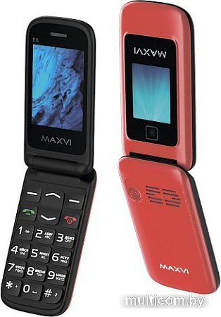 Кнопочный телефон Maxvi E8 (красный)