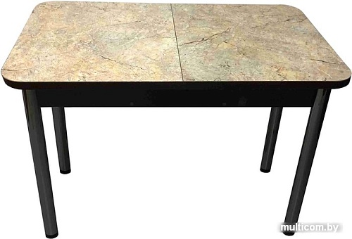 Обеденный стол Solt Мила 3 (мрамор золотой/ноги круглые черные)