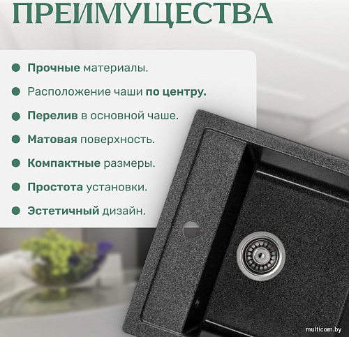 Кухонная мойка Saniteco Terra (графит)
